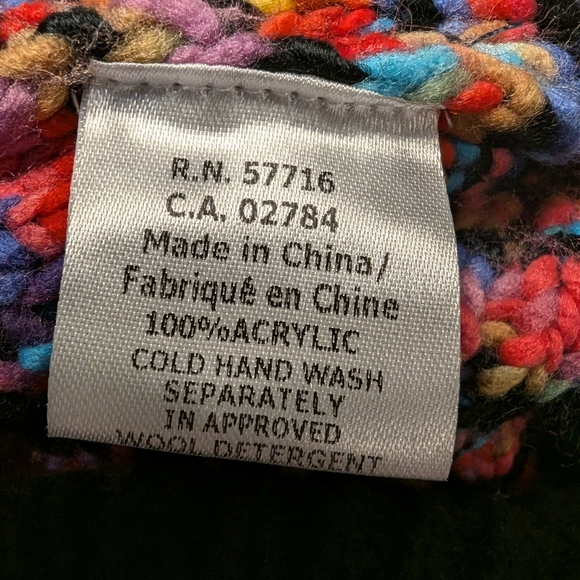 Papillon knit Cardigan Rainbow check Multicolour Speckles.  Woman's Size Medium - Picture 17 of 17